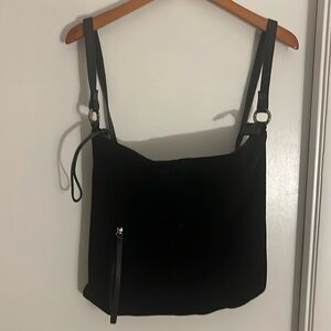 Black velvet backpack
